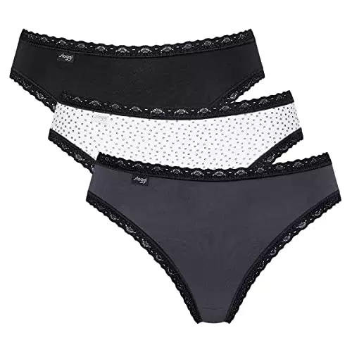 sloggi Damen 24/7 Weekend Tai C3P Slip, Black Combination