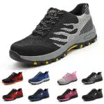 snugnap Sicherheitsschuhe Herren Damen Leichte Arbeitsschuhe Sportliche Atmungsaktive Stahlkappenschuhe rutschfeste Arbeitsturnschuhe Schwarz Blau 113 Schwarz Black