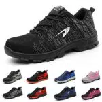 snugnap Sicherheitsschuhe Herren Damen Leichte Arbeitsschuhe Sportliche Atmungsaktive Stahlkappenschuhe rutschfeste Arbeitsturnschuhe Schwarz Blau 536 Schwarz Black