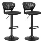 SONGMICS Barhocker 2er Set, höhenverstellbar, Barstuhl mit kronenförmiger Rückenlehne