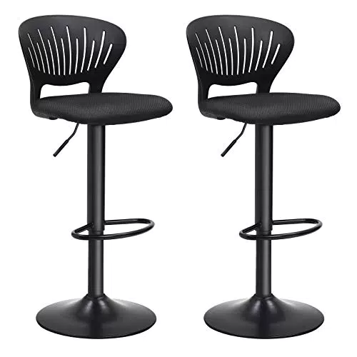 SONGMICS Barhocker 2er Set, höhenverstellbar, Barstuhl mit kronenförmiger Rückenlehne