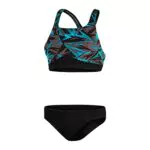 Speedo Damen HyperBoom 2 Piece Bikini, Schwarz/Bolt/Dove Grau
