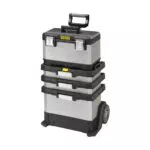 Stanley FatMax Rollende Werkstatt aus Metall-Kunststoff 1-95-622 Werkzeugwagen leer Vielseitige Werkzeugbox für Kleinteile und große Werkzeuge