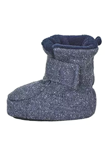 Sterntaler Baby Jungen Hausschuhe Baby Melange Babyschuh - Hausschuhhe Baby - Mid-Top Babyschuh mit rutschfester Kunststoff Sohle - mittelblau