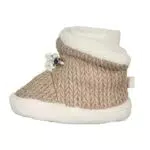 Sterntaler Baby Mädchen Hausschuhe Baby Strickoptik Babyschuh - Hausschuhhe Baby - Mid-Top Babyschuh mit Gummi Sohle rutschfest - beige