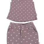 Sterntaler Baby Mädchen Set Shirt mit kurzer Hose Set Shirt und kurze Hose Muschel - Baby Shorts Shirt Set - aus Baumwolle - lila