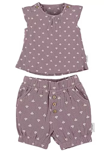 Sterntaler Baby Mädchen Set Shirt mit kurzer Hose Set Shirt und kurze Hose Muschel - Baby Shorts Shirt Set - aus Baumwolle - lila