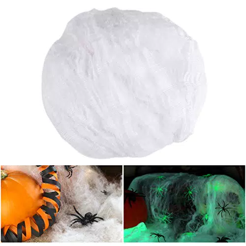 STOBOK Halloween Dehnbares Spinnennetz - 300g Indoor Outdoor Nacht licht Spinnennetz für gruselige Halloween Party Dekorationen