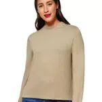 STREET ONE Damen A318776 Langarmshirt, Buff Sand Melange