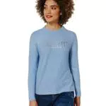 STREET ONE Damen A319000 Langarmshirt, Sublime Blue Melange