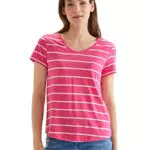 STREET ONE Damen A319481 Kurzarmshirt Flammgarn, Berry Rose