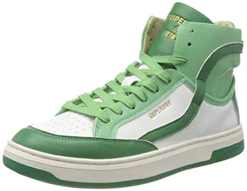 Superdry Herren Basket Lux Trainer Sneaker, White/Green