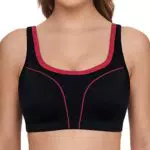 Susa Damen 7897 Sport-BH, schwarz-pink, 90B