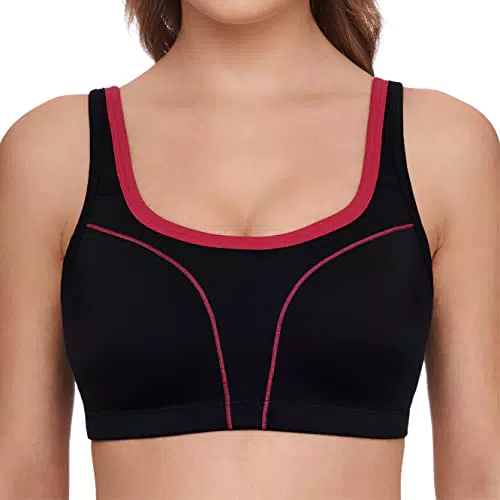 Susa Damen 7897 Sport-BH, schwarz-pink, 90B