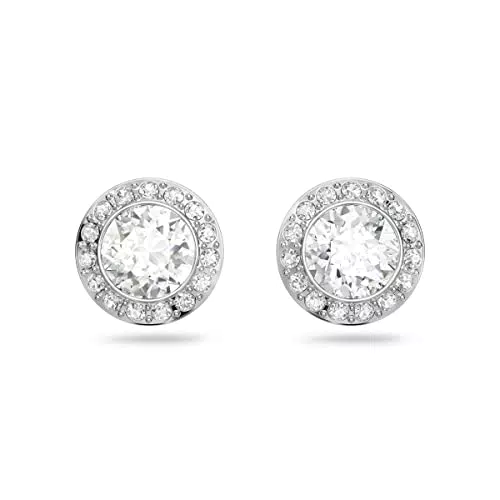 Swarovski Angelic Ohrstecker, Rundschliff, Weiß, Rhodiniert