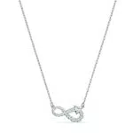 Swarovski Infinity Halskette, Unendlichkeit, Weiss, Rhodiniert