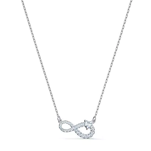 Swarovski Infinity Halskette, Unendlichkeit, Weiss, Rhodiniert