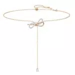 Swarovski Lifelong Bow Halskette, Schleife, Weiß, Metallmix