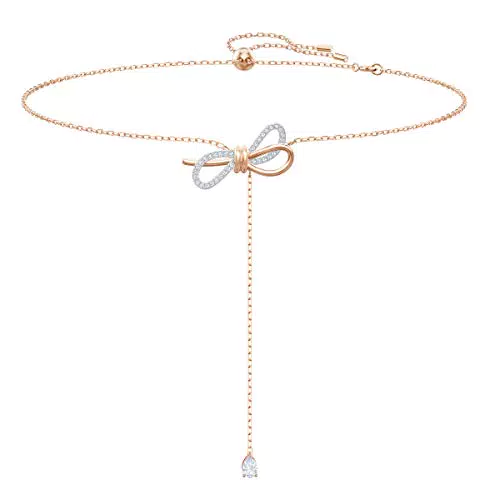 Swarovski Lifelong Bow Halskette, Schleife, Weiß, Metallmix