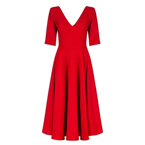Swing Fashion Women's Sally Rose Damen Midikleid, Elegantes Festliches Kleid
