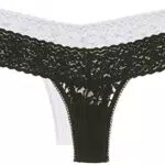 Sylvie Flirty Lingerie Damen String Aki 2er Pack, Schwarz/Weiß