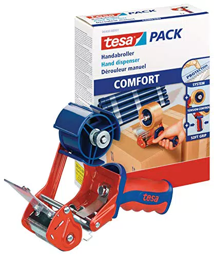 tesa 6400 Packband Handabroller COMFORT - Hochwertiger