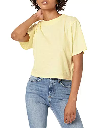 The Drop Damen Sydney T-Shirt, kurzer Cropped-Stil, Rundhalsausschnitt