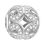 Thomas Sabo Damen-Bead Glitzernde Welle Karma Beads 925 Sterling Silber Zirkonia weiß K0012-051-14