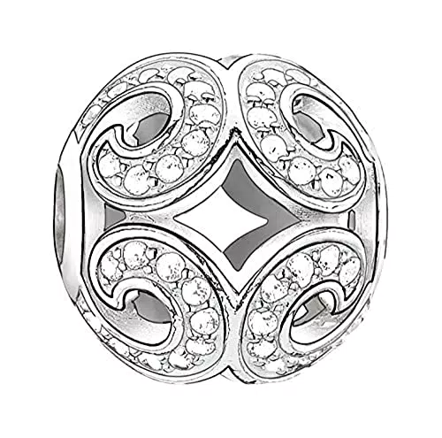 Thomas Sabo Damen-Bead Glitzernde Welle Karma Beads 925 Sterling Silber Zirkonia weiß K0012-051-14