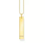 THOMAS SABO Kette Tag mit Weißen Steinen aus 925er Sterlingsilber 750er Gelbgold-Vergoldung