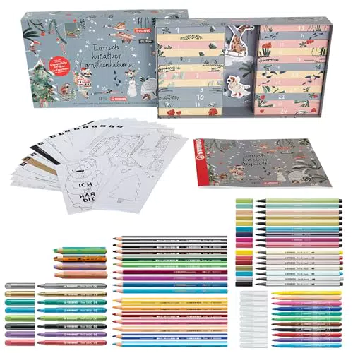 Tierisch kreativer Familien-Adventskalender 2022 von STABILO x halfbirdmona