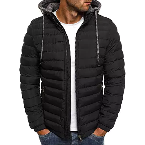 TIMELYE Herren Jacke Daunenjacke Puffer Bomberjacke Atmungsaktiv Herren-Jacke Leicht Herren Winterjacke Leichte Jacket Pilotenjacke Warme Winterjacke Warm Herbstjacke
