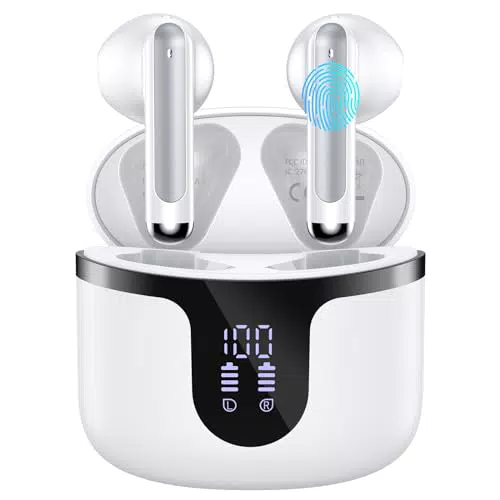 Tiuieyin Bluetooth Kopfhörer, Kopfhörer Kabellos Bluetooth 5.3 In Ear mit LED-Anzeige