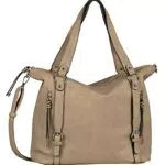 TOM TAILOR bags Caia Damen Shopper Umhängetasche Reißverschluss Mittelgroß Beige