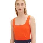 TOM TAILOR Damen 1035393 Basic Top, 15612 - Fever Red