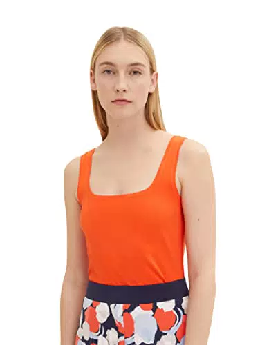 TOM TAILOR Damen 1035393 Basic Top, 15612 - Fever Red