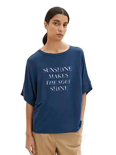 TOM TAILOR Damen 1036769 T-Shirt, 11758 - Midnight Sail