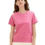 TOM TAILOR Damen 1036772 T-Shirt, 31727 - Pink Sand Stripe