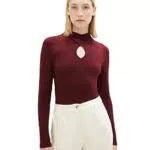 TOM TAILOR Damen 1037980 Langarmshirt mit Cut-Out Detail