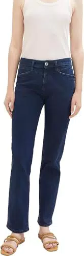 TOM TAILOR Damen 1038331 Kate Straight Fit Jeans, 10114-Clean Dark Stone Blue Denim