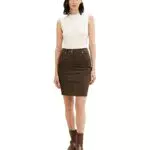 TOM TAILOR Damen Samt Rock 1034213, 18123 - Tarmac Khaki