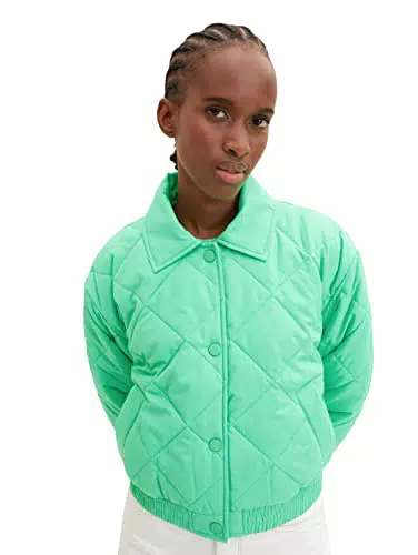 TOM TAILOR Denim Damen 1035313 Bomber Steppjacke, 11052-Strong Green