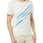 TOM TAILOR Denim Damen 1035364 T-Shirt mit Print, 10348-Gardenia White