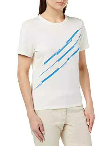 TOM TAILOR Denim Damen 1035364 T-Shirt mit Print, 10348-Gardenia White
