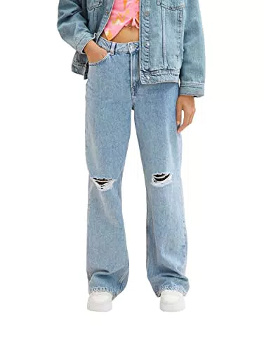 TOM TAILOR Denim Damen 1035419 Destroyed Jeans mit weitem Bein