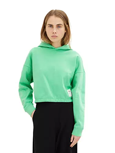 TOM TAILOR Denim Damen Cropped Hoodie Sweatshirt