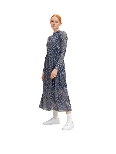 TOM TAILOR Denim Damen Midi-Kleid mit Blumenmuster 1024509