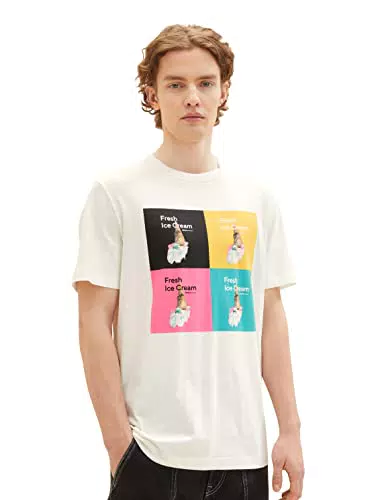 TOM TAILOR Denim Herren 1036470 T-Shirt mit Foto-Print
