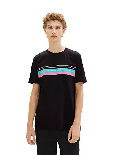 TOM TAILOR Denim Herren T-Shirt mit Streifen-Print