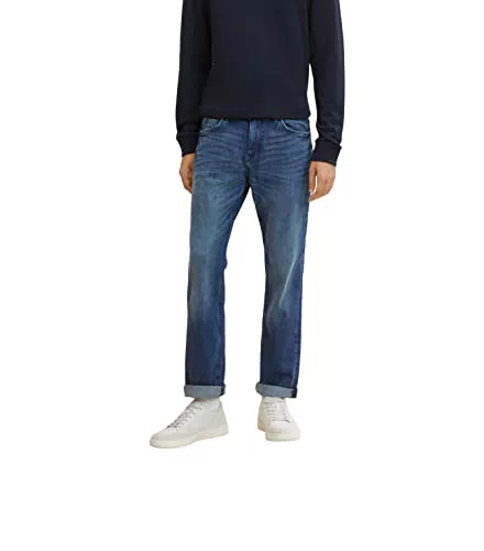 TOM TAILOR Herren 1034642 Marvin Straight Jeans, 10281 - Mid Stone Wash Denim